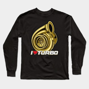 I Love Turbo (Gold Polish) Long Sleeve T-Shirt